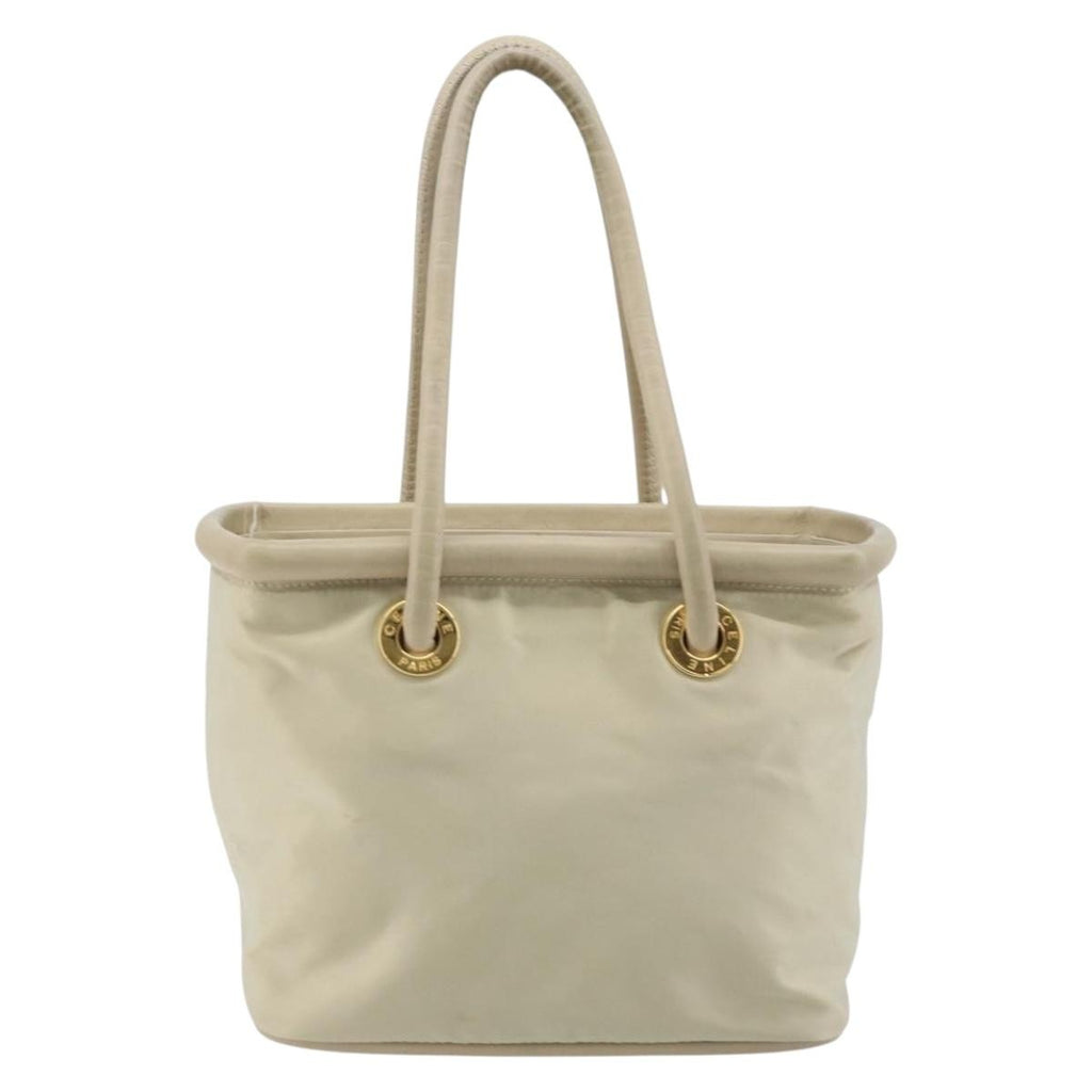 Celine Handbag Nylon Beige Nylon Handbag (Authentic  )