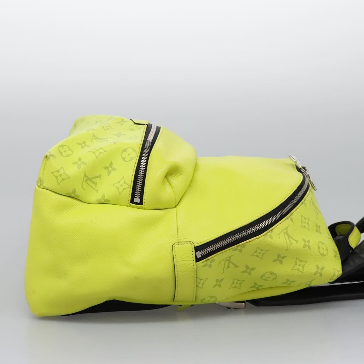 Louis Vuitton Discovery Backpack Monogram Taigarama Yellow Leather Backpack Bag (Authentic  )