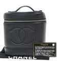 Chanel Vintage Timeless Cosmetic Case Caviar Black Leather Handbag (Authentic  )