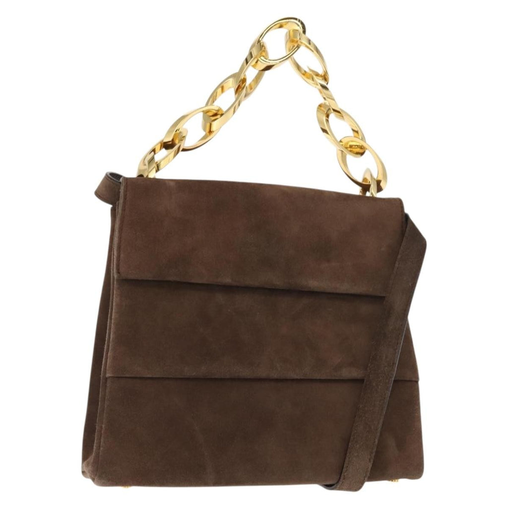 Salvatore Ferragamo Vintage Handbag Suede Brown Suede Handbag (Authentic  )