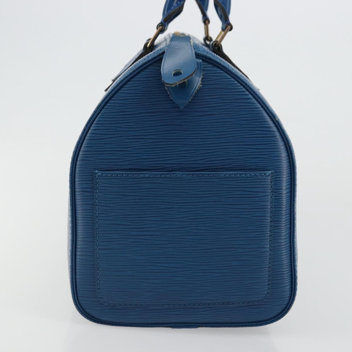 Louis Vuitton Speedy Handbag Epi Leather Blue Leather Handbag ( )