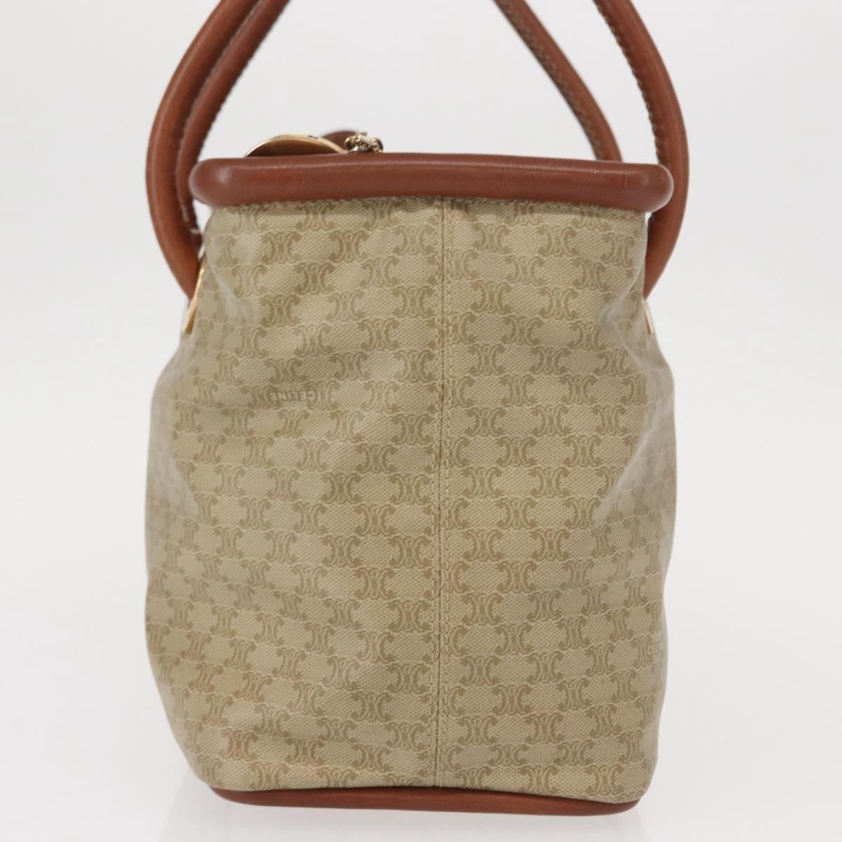 Celine Vintage Macadam Handbag Canvas And Leather Beige Canvas Handbag (Authentic  )
