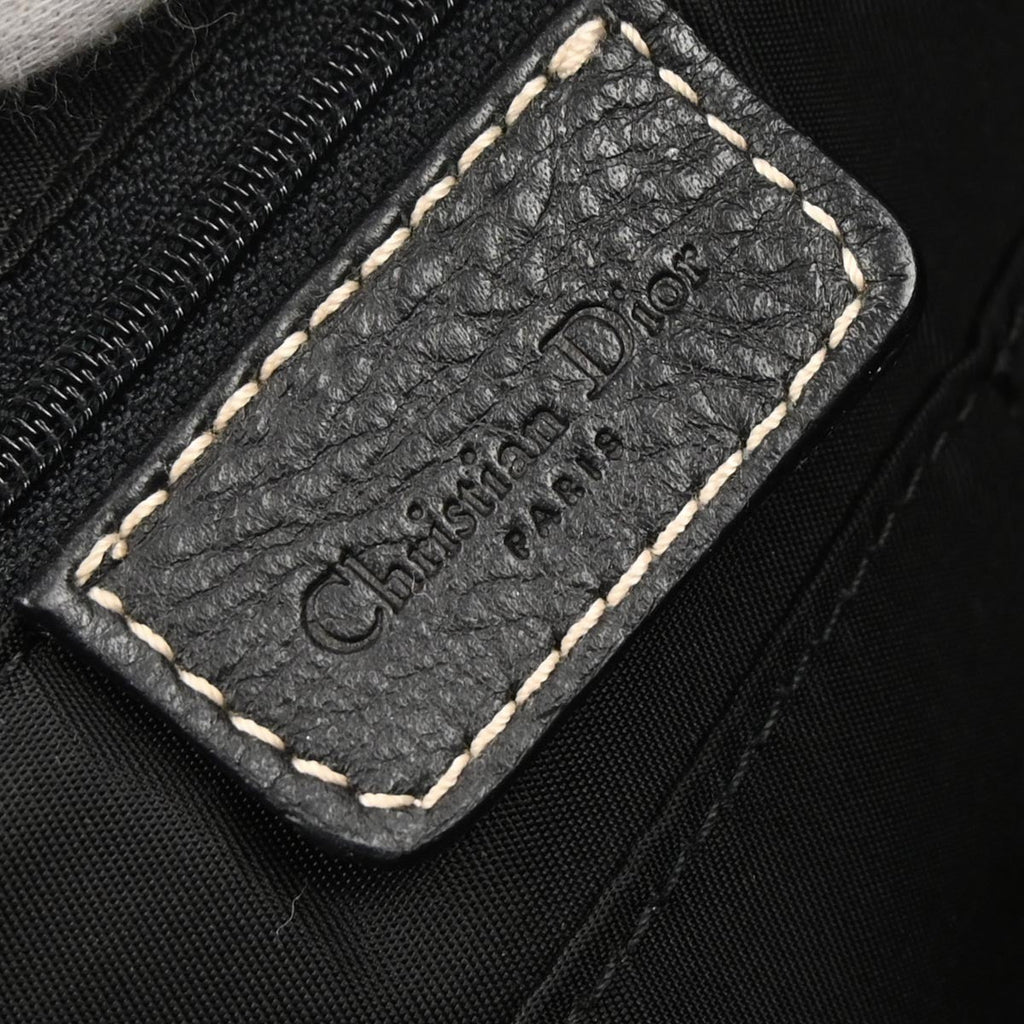 Christian Dior Vintage Handbag Leather Black Leather Handbag (Authentic  )