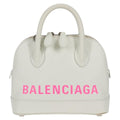 Balenciaga Logo Ville Bag Leather White Leather Handbag (Authentic  )