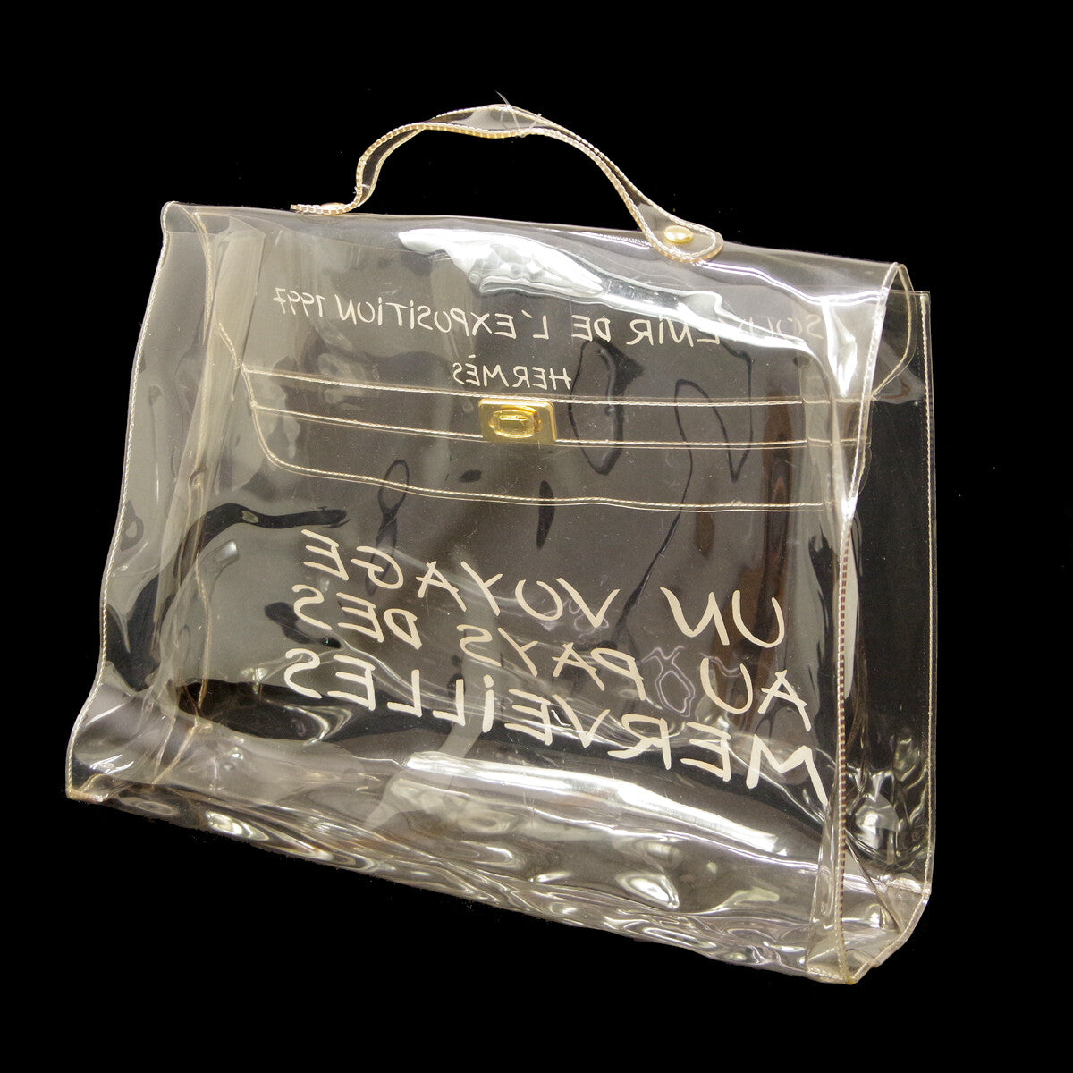 Hermes Kelly Souvenir Bag Vinyl Clear Plastic Handbag (Authentic  )