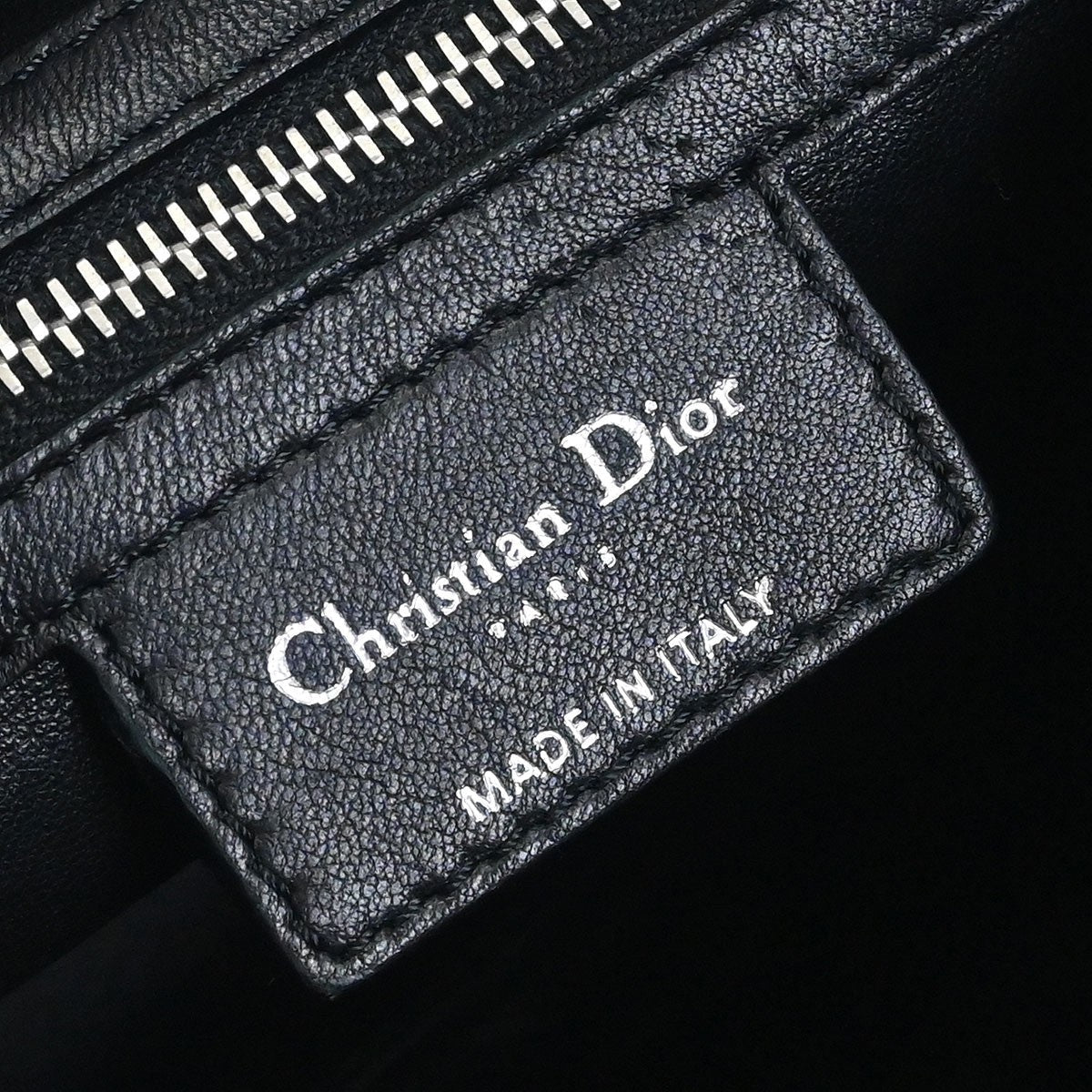 Christian Dior Vintage Lady Dior Bag Cannage Quilt Lambskin Black Leather Handbag (Authentic  )