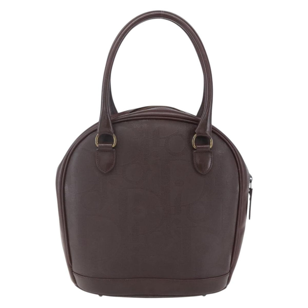 Christian Dior Vintage Trotter Handbag Canvas Brown Pvc Handbag (Authentic  )