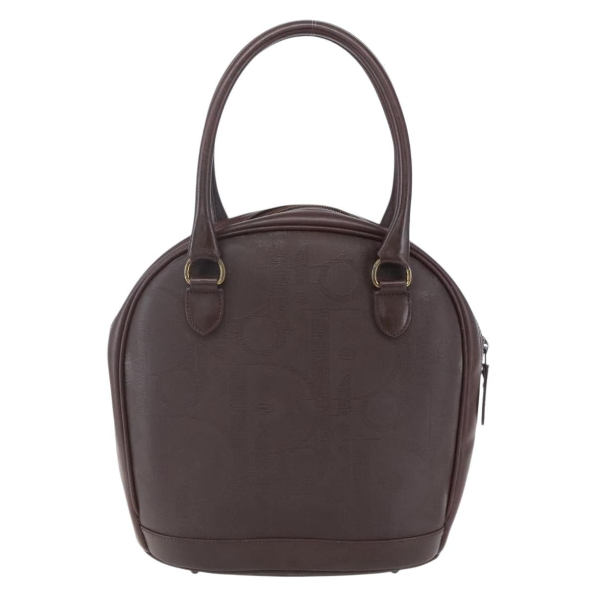 Christian Dior Vintage Trotter Handbag Canvas Brown Pvc Handbag (Authentic  )