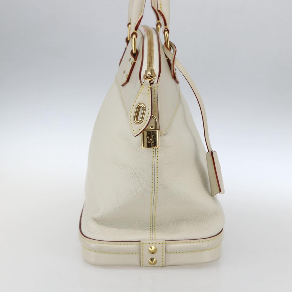 Louis Vuitton Suhali Lockit Handbag Leather White Leather Handbag (Authentic  )
