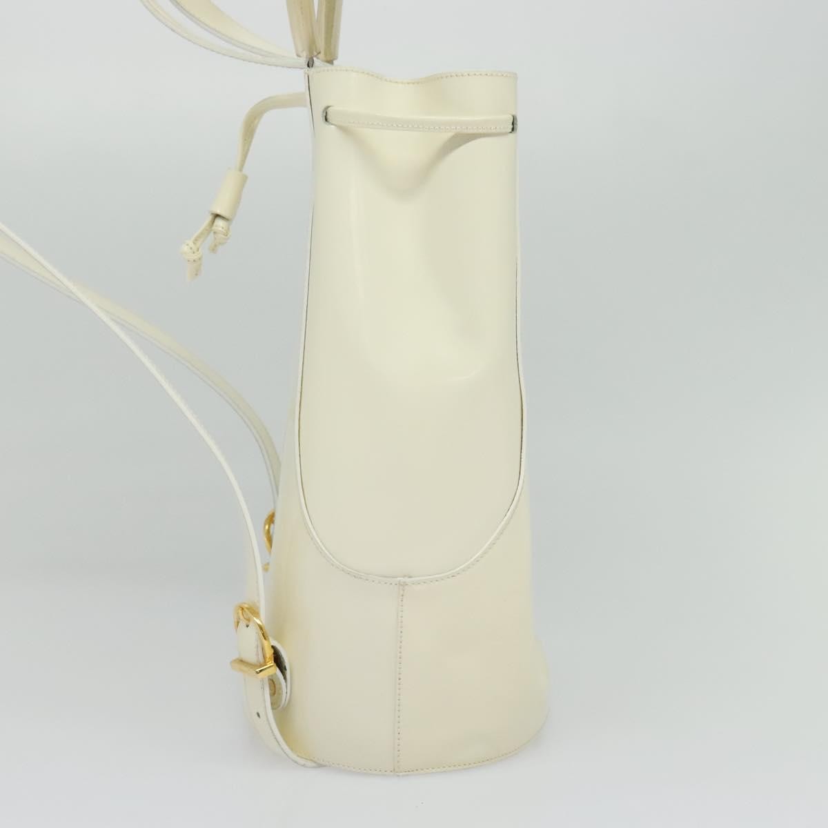 Salvatore Ferragamo Vintage Gancini Backpack Patent Leather White Patent_Leather Backpack Bag (Authentic  )