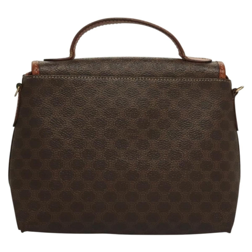 Celine Triomphe Vintage Handbag Macadam Canvas Brown Canvas Bag (Authentic  )