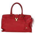 Saint Laurent Classic Y Cabas Leather Red Leather Handbag (Authentic  )
