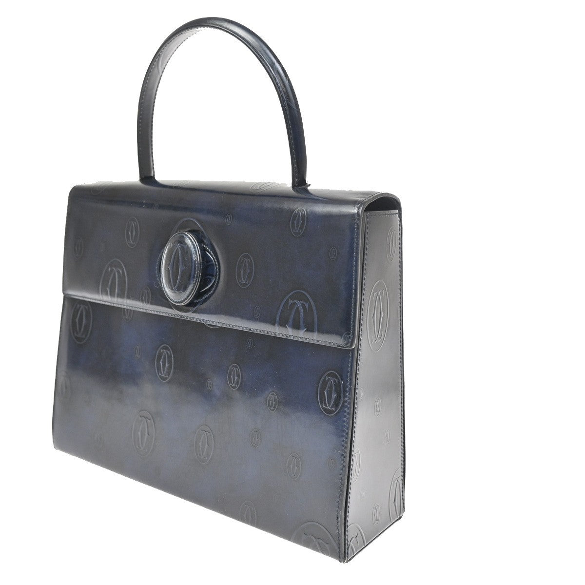 Cartier Happy Birthday Handbag Patent Leather Navy Patent_Leather Handbag (Authentic  )