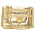 Chanel Classic Single Flap Bag Quilted Applique Vinyl Clear Vinyl Bag (Authentic  )