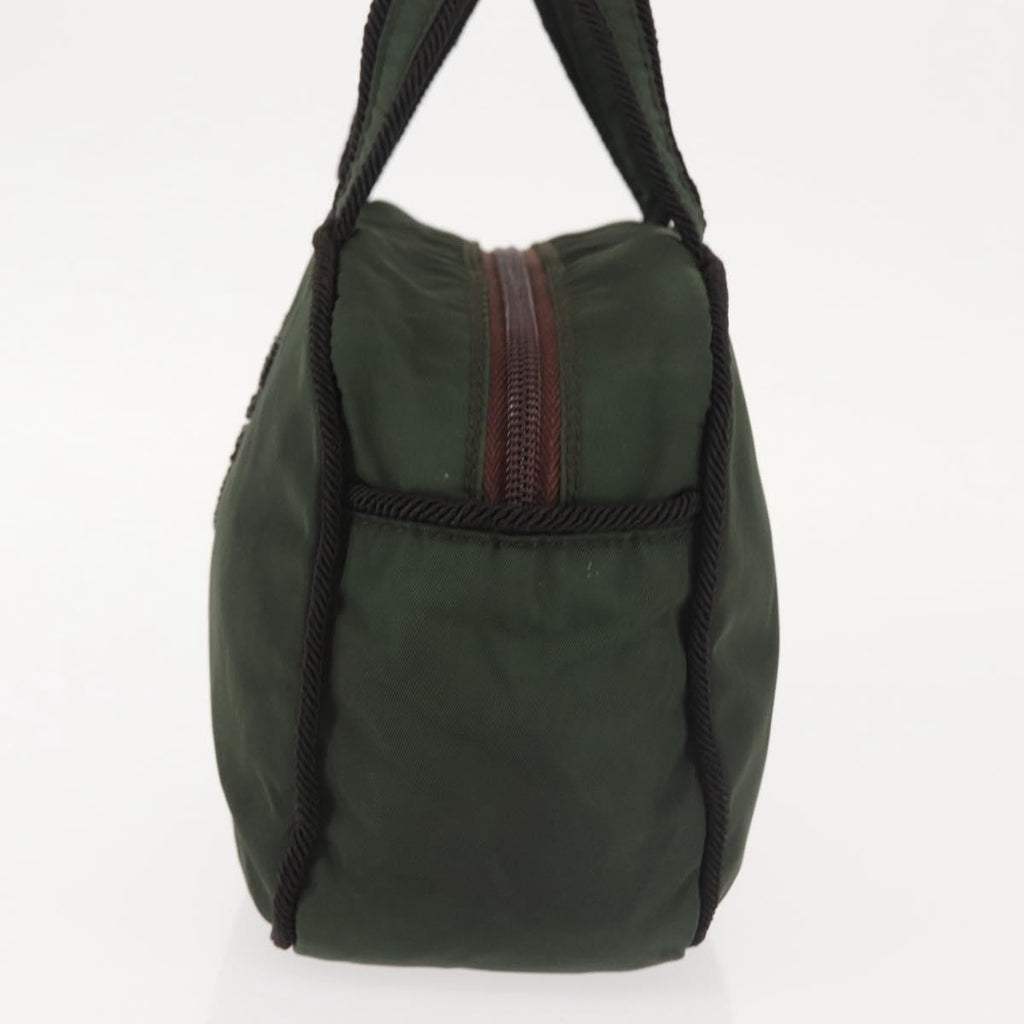 Prada Vintage Handbag Tessuto Khaki Nylon Handbag (Authentic  )