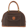 Celine Vintage Macadam Handbag Canvas And Leather Brown Canvas Handbag (Authentic  )