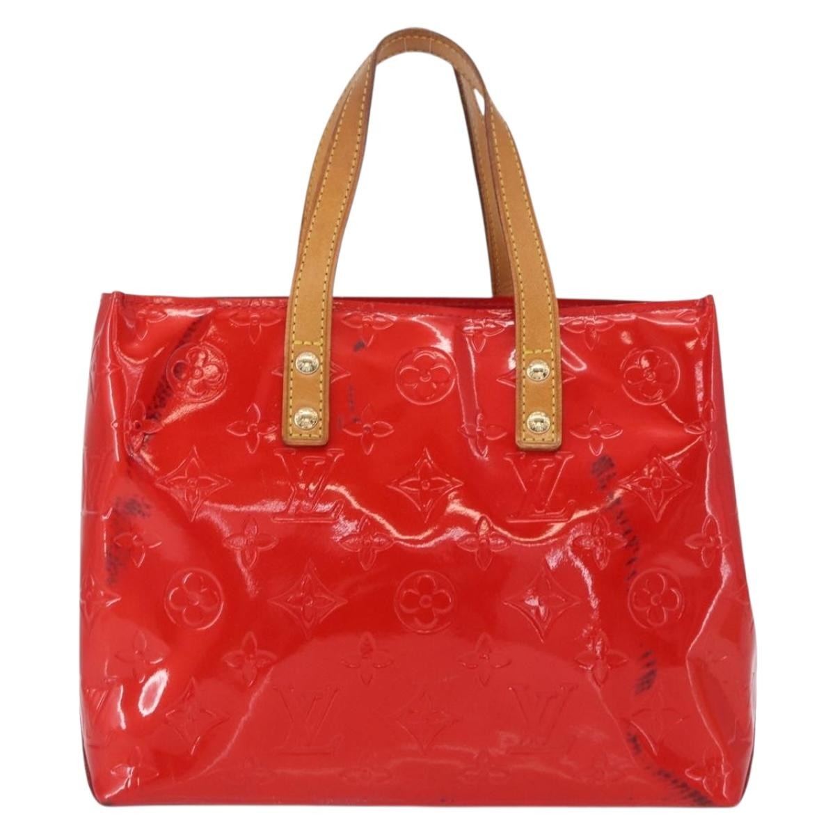 Louis Vuitton Reade Handbag Monogram Vernis Red Patent_Leather Handbag (Authentic  )