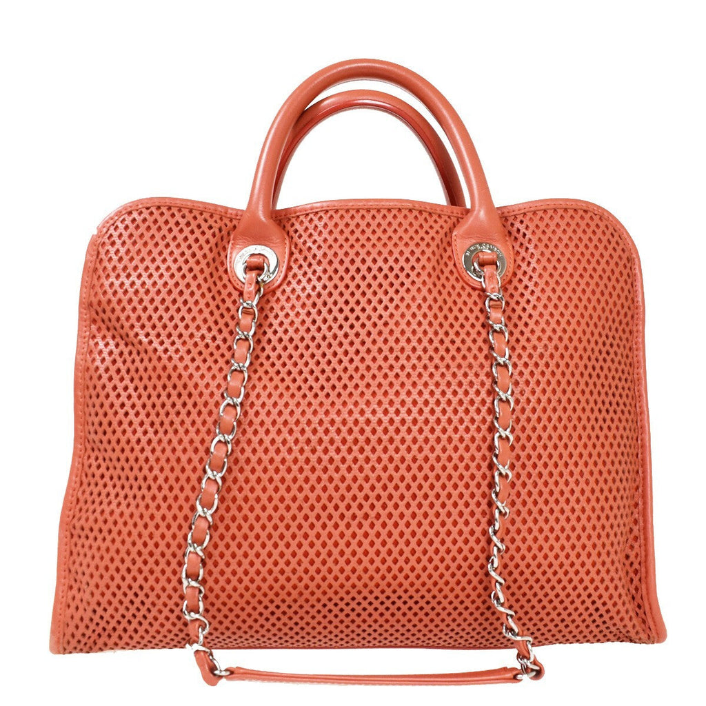 Chanel French Riviera Tote Quilted Caviar Pink Leather Handbag (Authentic  )