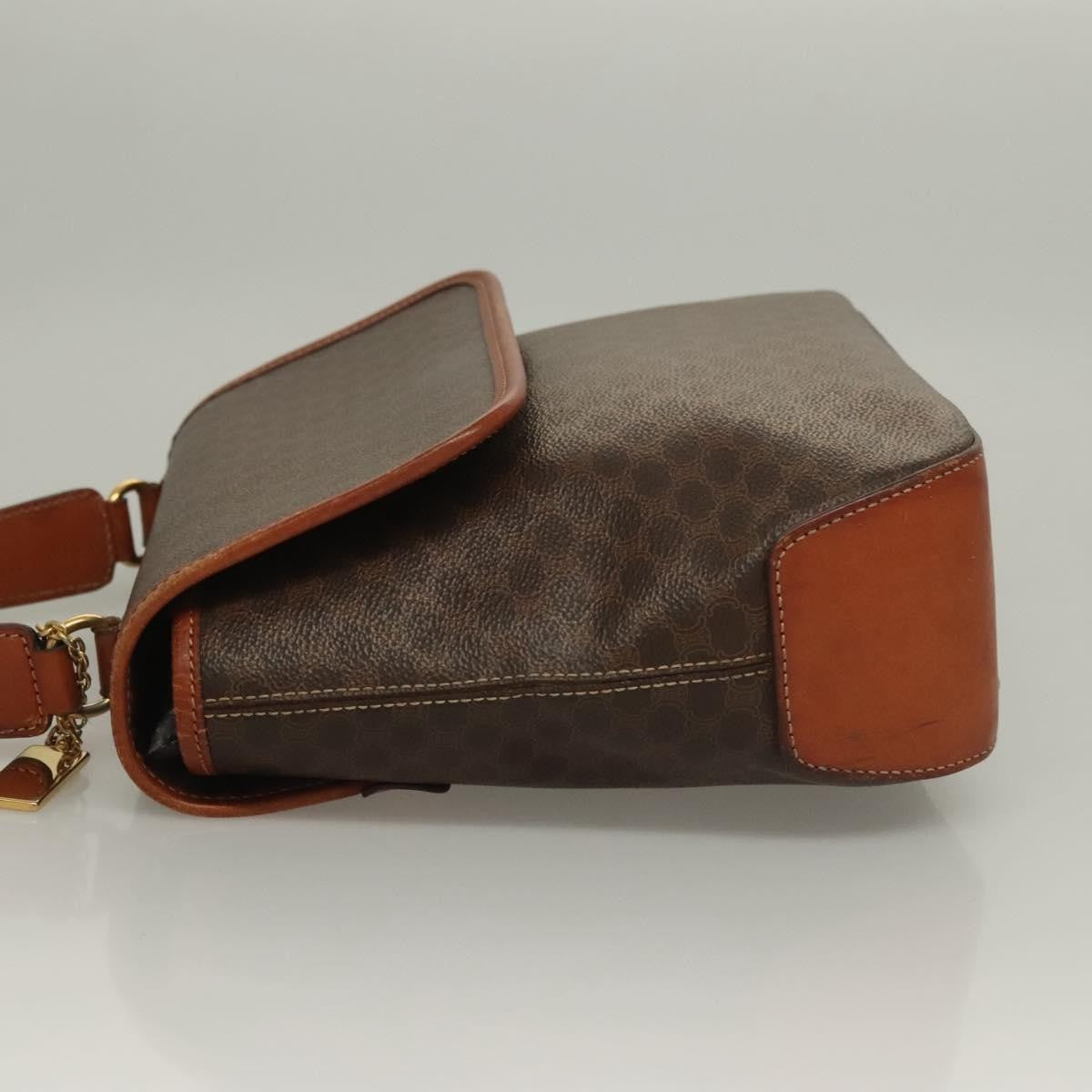 Celine Triomphe Vintage Handbag Macadam Canvas Brown Canvas Bag (Authentic  )
