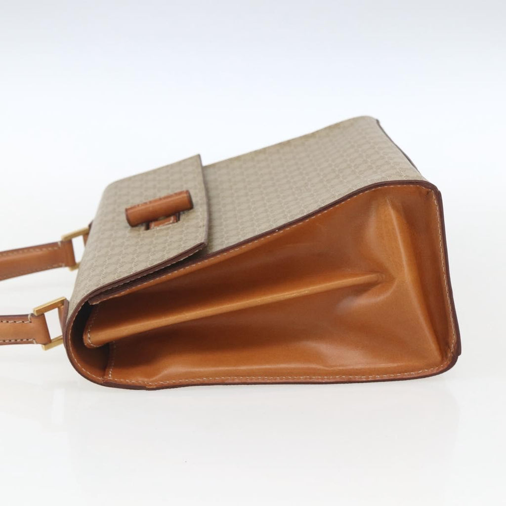 Celine Vintage Macadam Handbag Canvas And Leather Beige Canvas Handbag (Authentic  )