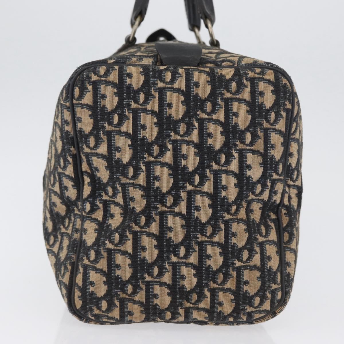 Christian Dior Vintage Trotter Boston Bag Canvas Navy Canvas Handbag ( )