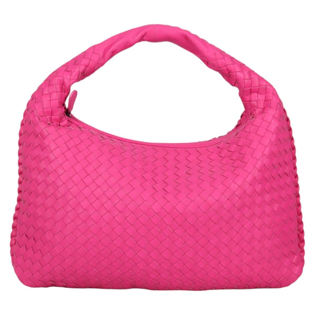 Bottega Veneta Veneta Hobo Intrecciato Nappa Pink Leather Bag (Authentic  )