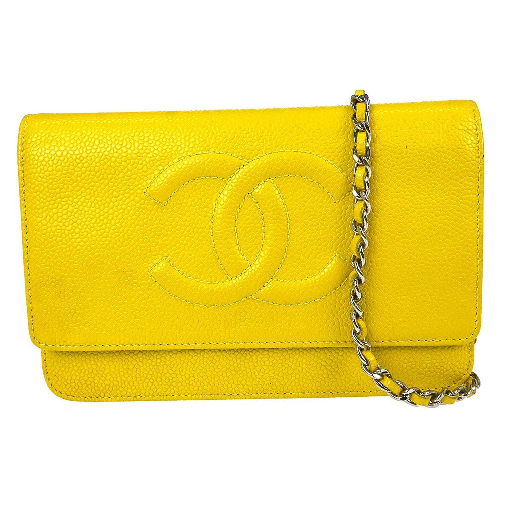 Chanel Wallet On Chain Caviar Yellow Calfskin Handbag ( )