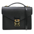 Louis Vuitton Monceau Handbag Epi Leather Black Leather Handbag ( )
