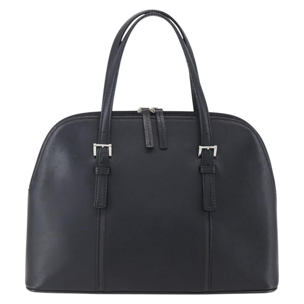 Burberry Vintage Handbag Leather Black Leather Handbag (Authentic  )
