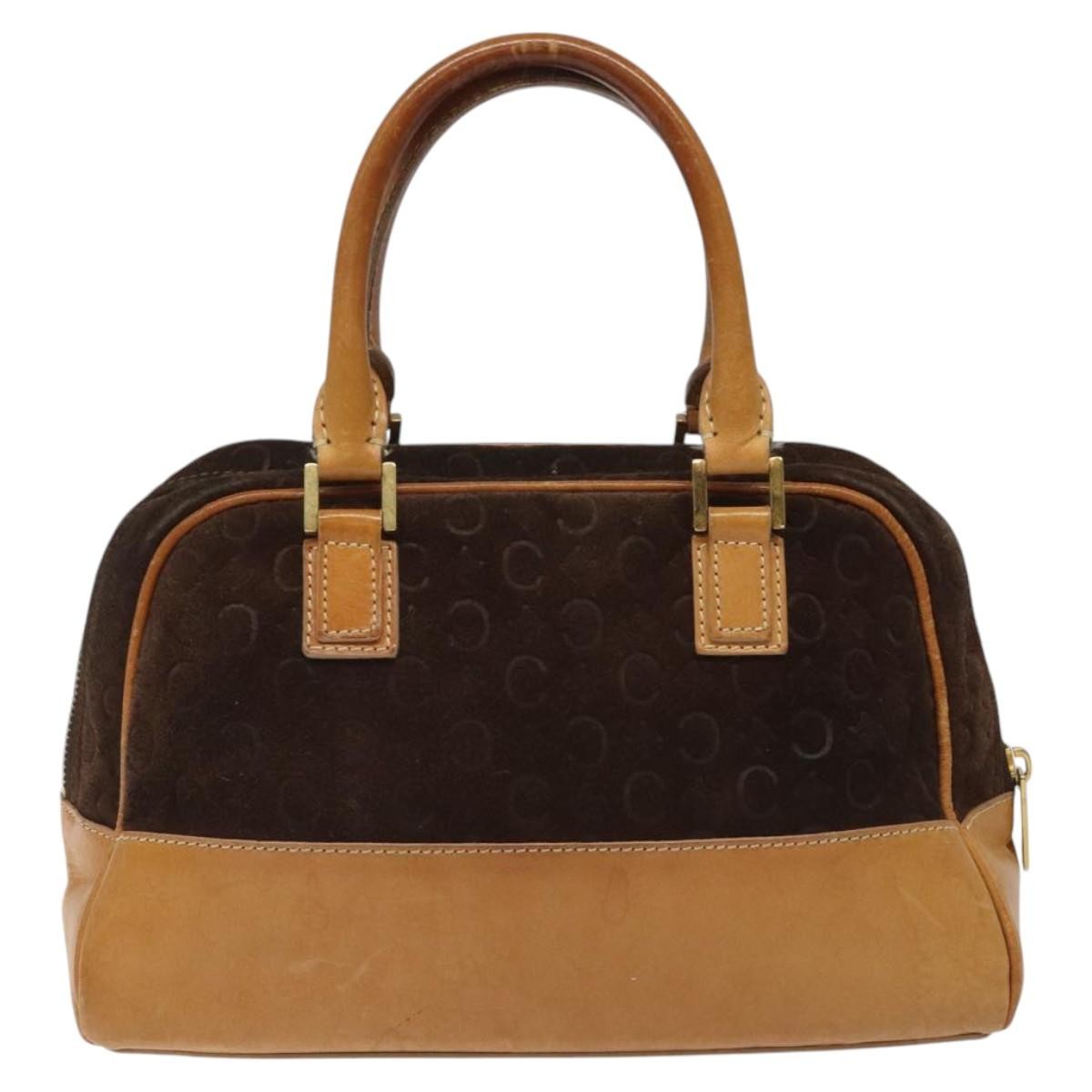 Celine C Macadam Handbag Suede And Leather Brown Suede Handbag (Authentic  )