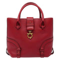 Salvatore Ferragamo Gancini Handbag Leather Red Leather Handbag (Authentic  )