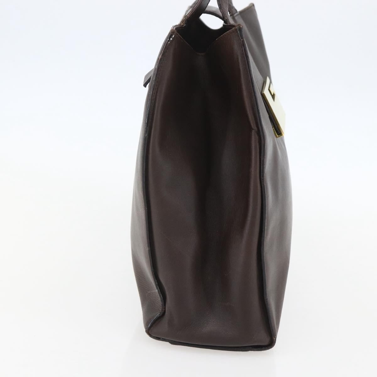 Gucci Vintage Handbag Leather Brown Leather Handbag (Authentic  )