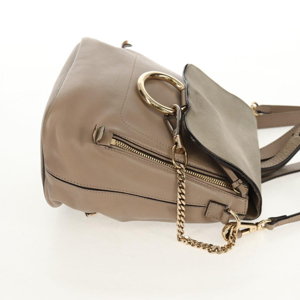 Chloe Faye Backpack Leather And Suede Beige Suede Backpack Bag (Authentic  )