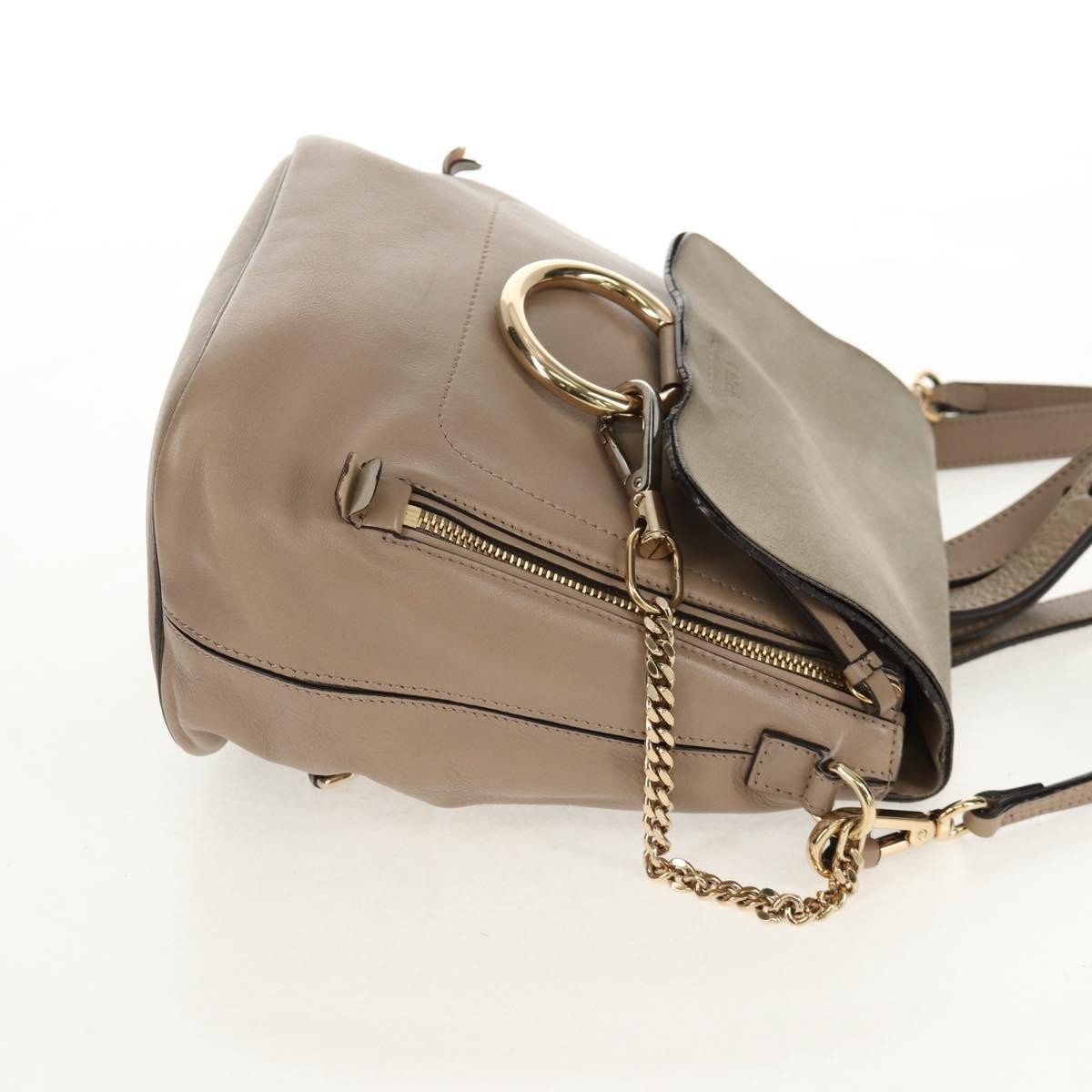 Chloe Faye Backpack Leather And Suede Beige Suede Backpack Bag (Authentic  )