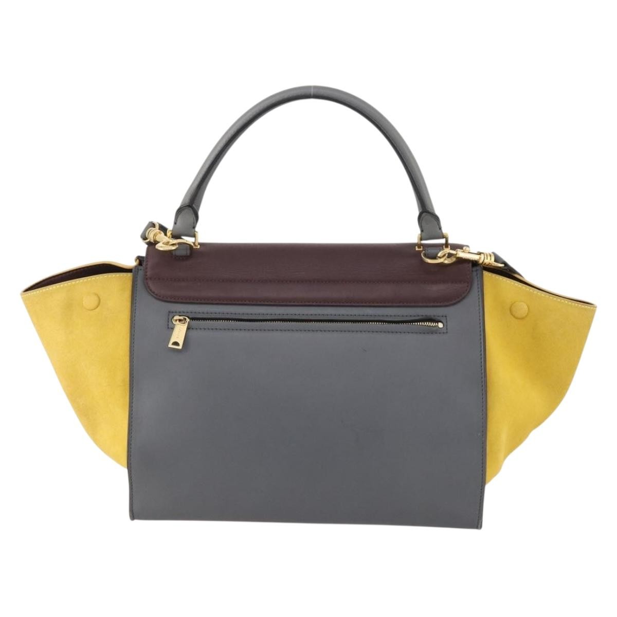 Celine Tricolor Trapeze Bag Leather Multicolour Leather Handbag (Authentic  )