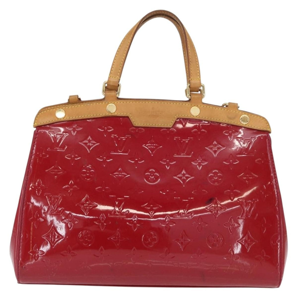 Louis Vuitton Brea Handbag Monogram Vernis Red Patent_Leather Handbag (Authentic  )