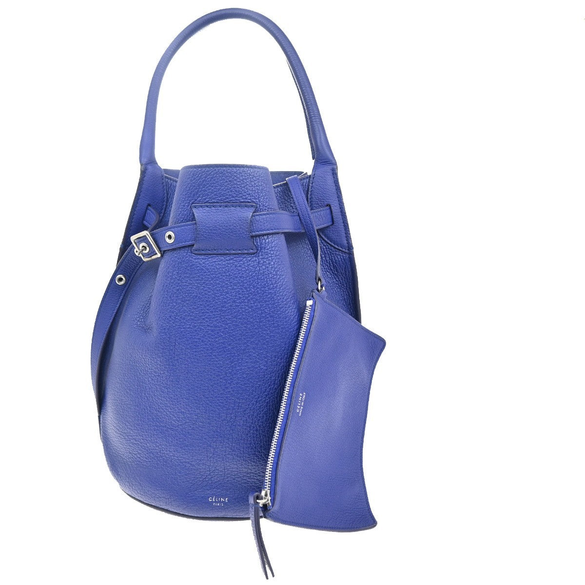 Celine Big Bag Bucket Leather Blue Leather Handbag (Authentic  )