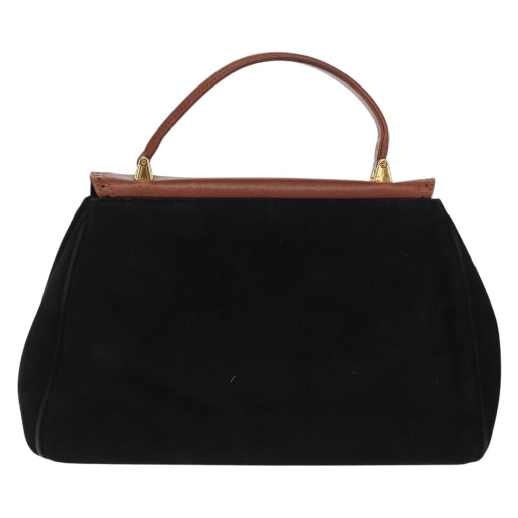 Salvatore Ferragamo Vintage Handbag Suede Black Suede Handbag (Authentic  )