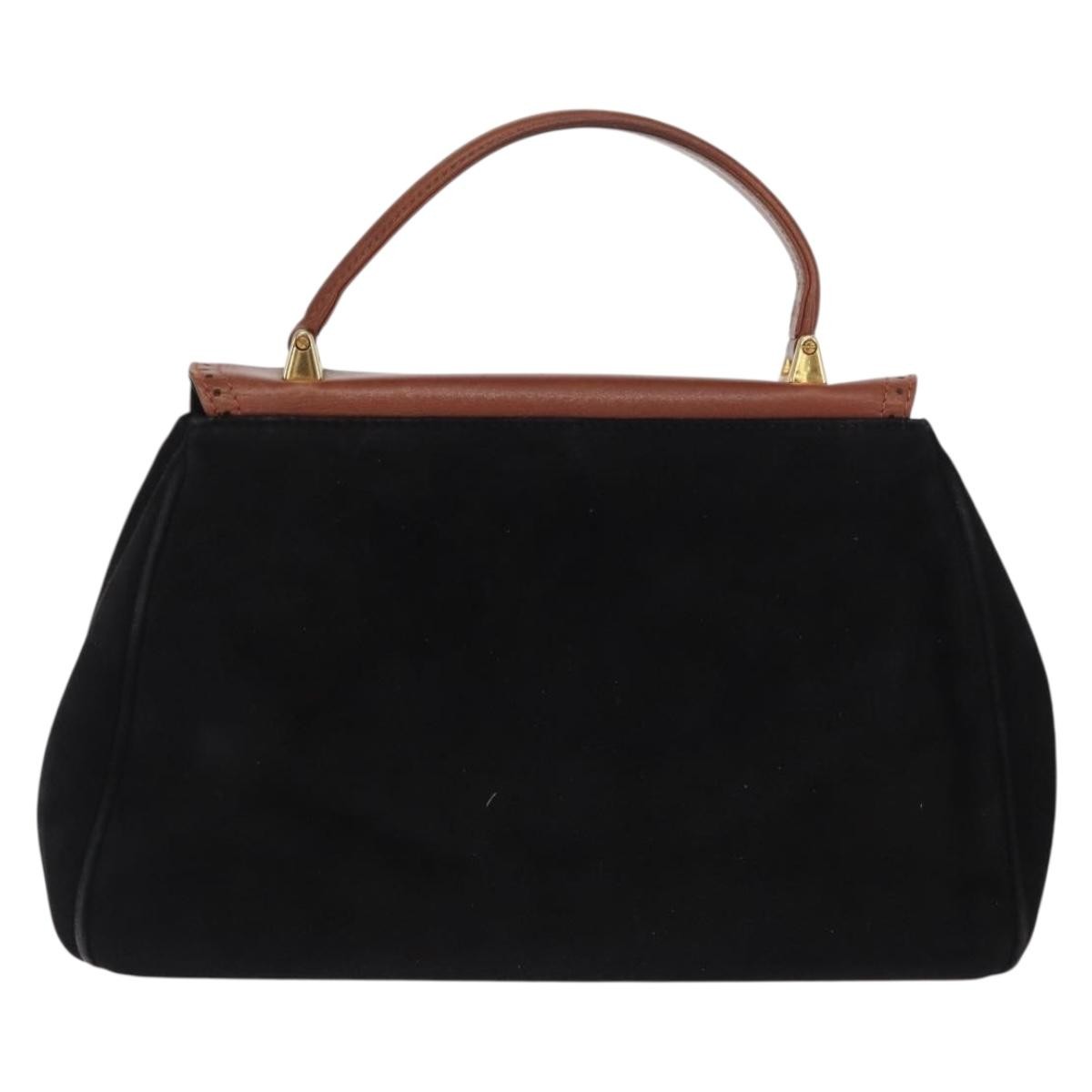Salvatore Ferragamo Vintage Handbag Suede Black Suede Handbag (Authentic  )
