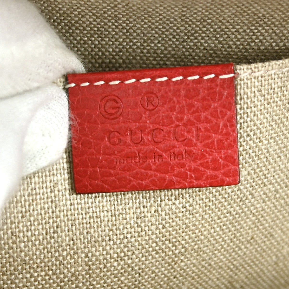 Gucci Convertible Dome Satchel Leather Red Leather Handbag ( )