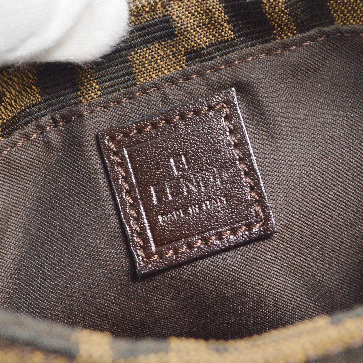 Fendi Vintage Croissant Bag Zucca Canvas Brown Canvas Handbag (Authentic  )