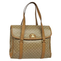 Celine Vintage Macadam Handbag Canvas Beige Canvas Bag (Authentic  )