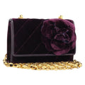 Chanel Wallet On Chain Quilted Velvet Purple Velvet Handbag ( )