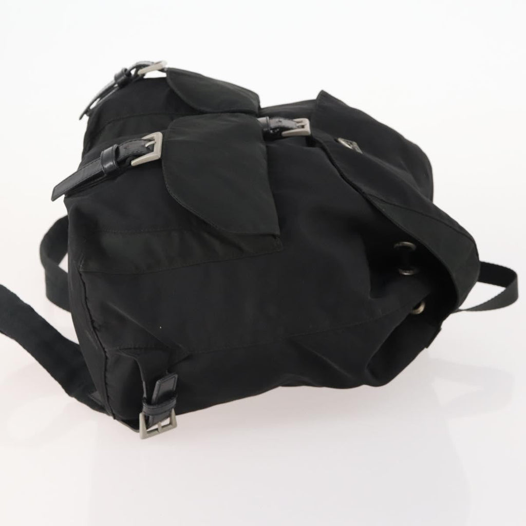 Prada Double Front Pocket Backpack Tessuto Black Nylon Backpack Bag ( )