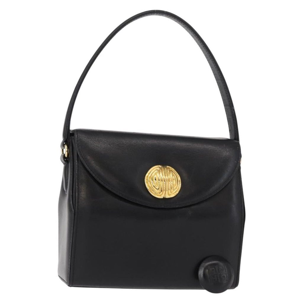 Givenchy Vintage 4G Handbag Leather Black Leather Handbag (Authentic  )
