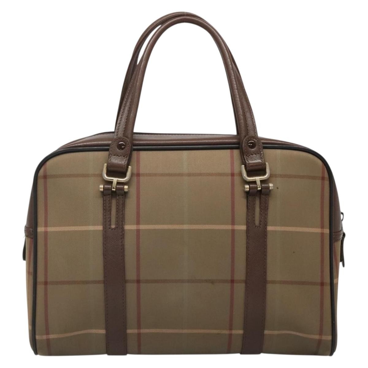 Burberry Nova Check Handbag Nova Check Canvas Beige Canvas Handbag (Authentic  )