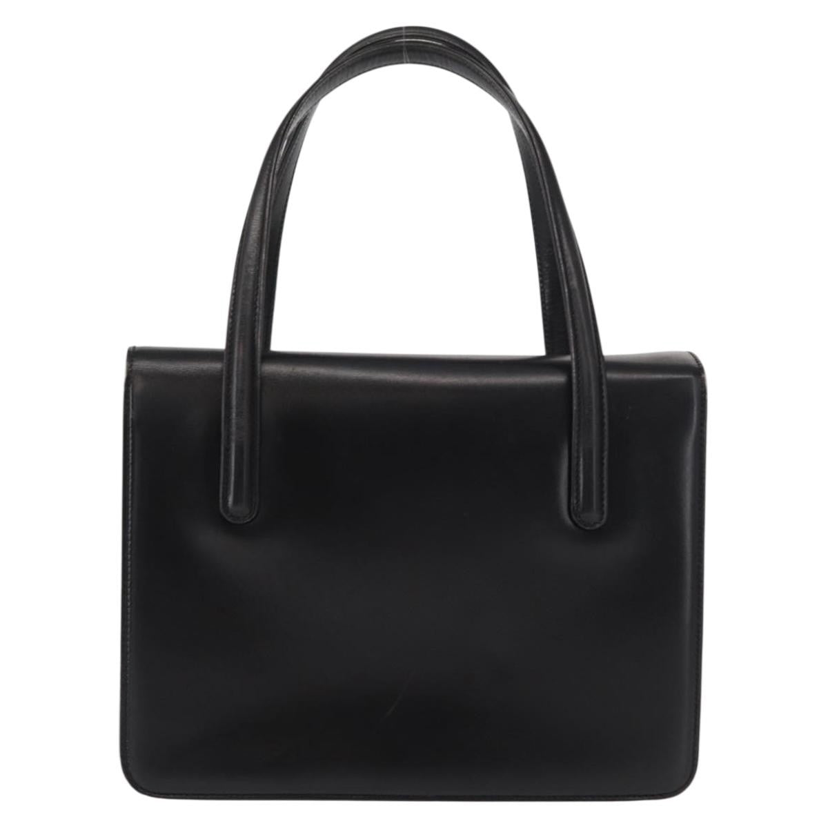 Gucci Vintage Handbag Leather Black Leather Handbag (Authentic  )