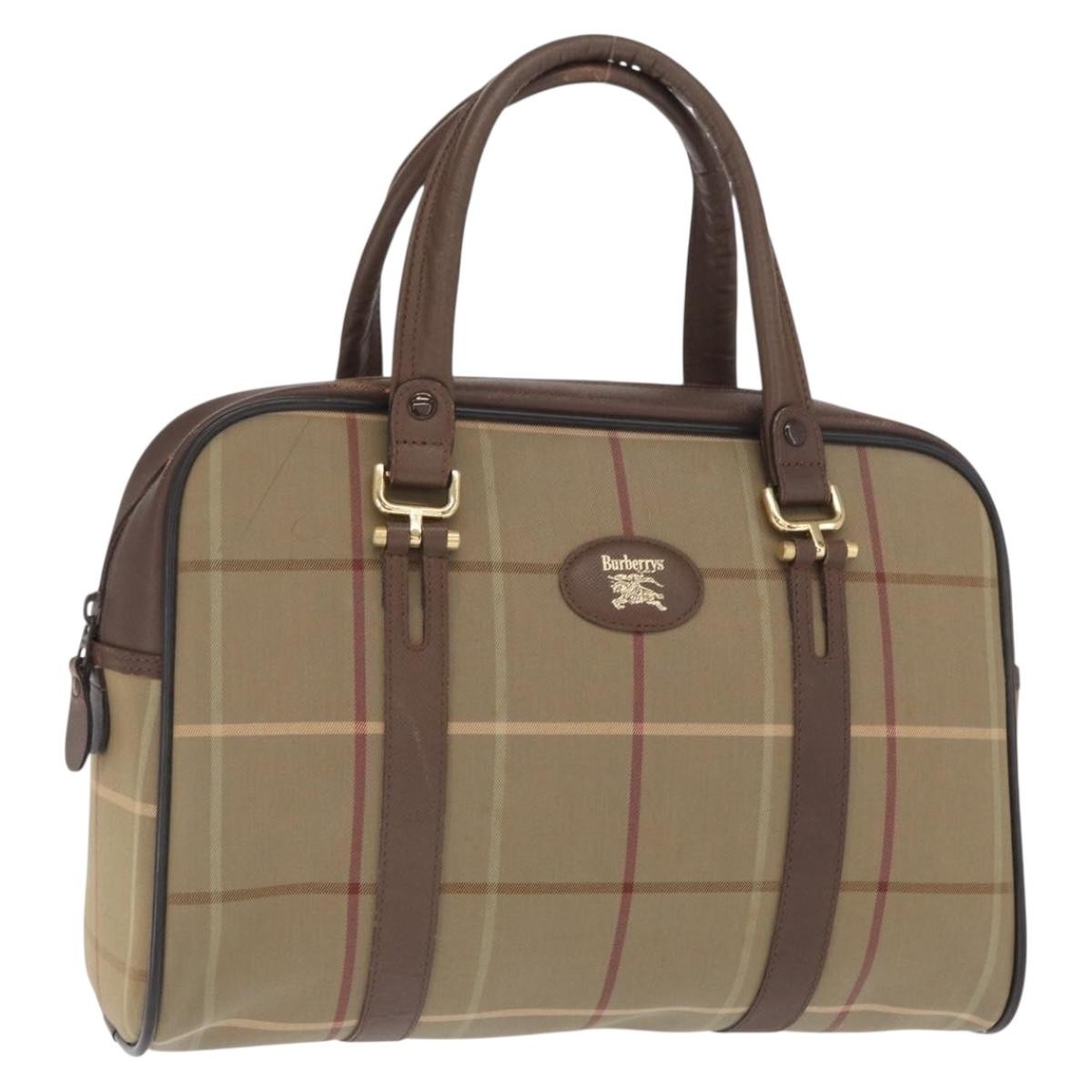 Burberry Nova Handbag Canvas Khaki Canvas Handbag (Authentic  )