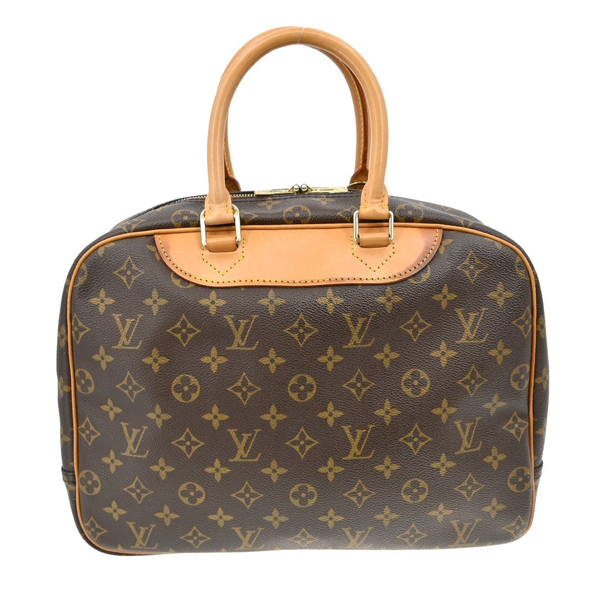 Louis Vuitton Deauville Handbag Monogram Canvas Brown Canvas Handbag (Authentic  )