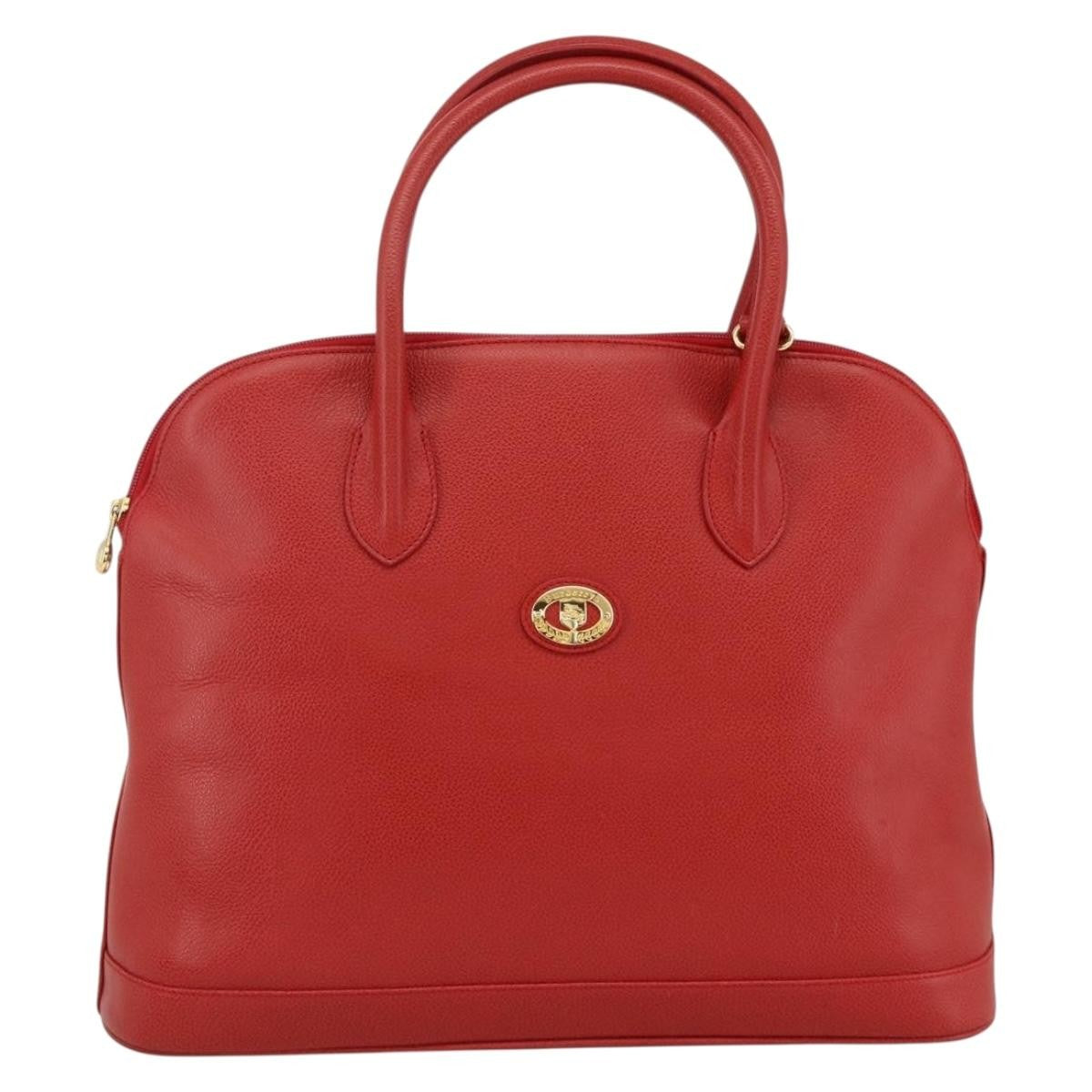 Burberry Vintage Handbag Leather Red Leather Handbag (Authentic  )
